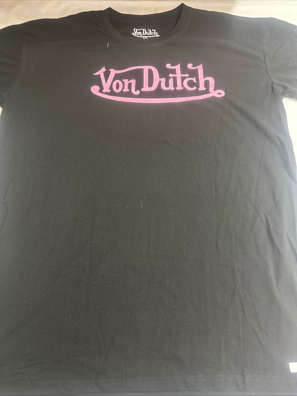 Men's Von Dutch Tee with Pink Logo